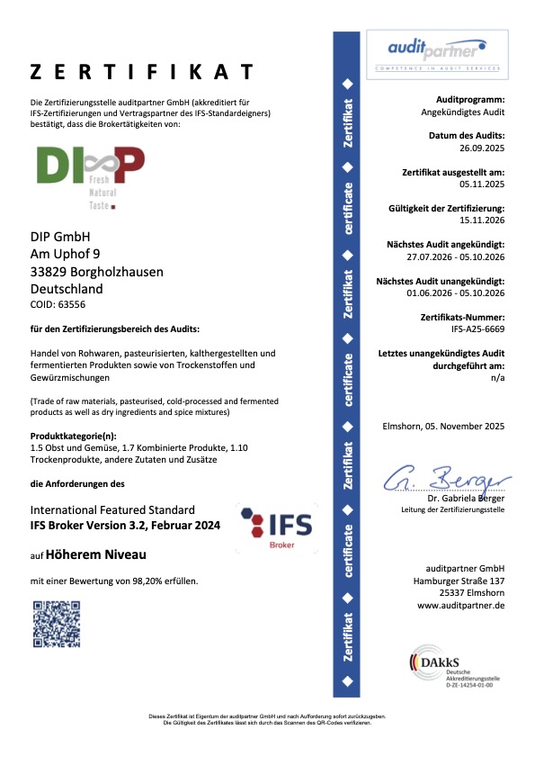 IFS Broker Zertifikat